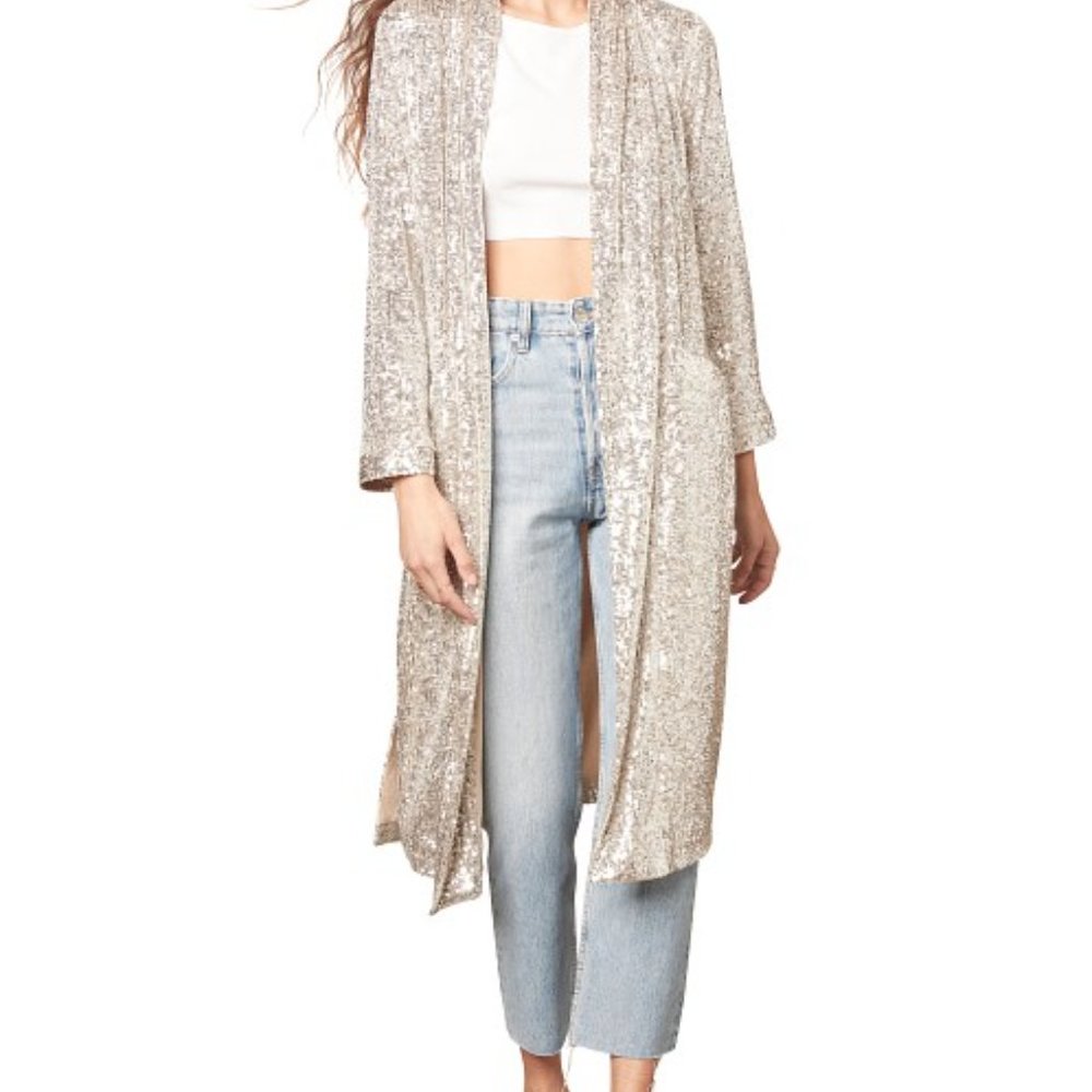BB Dakota Sequin Duster Sz Large